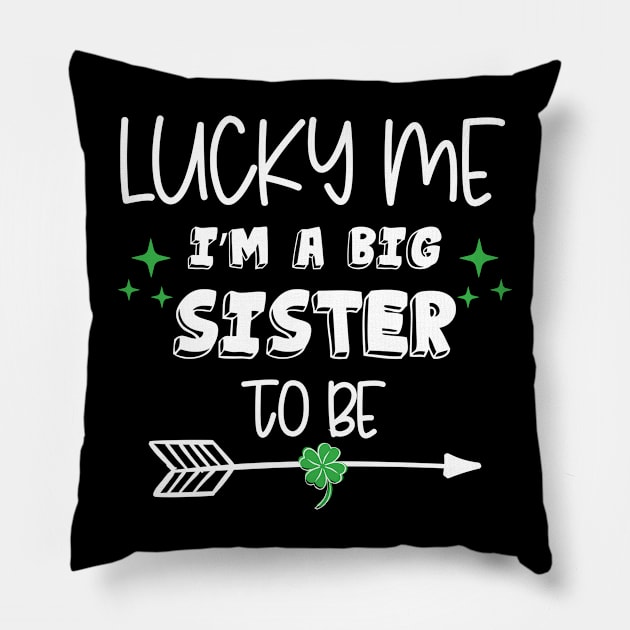 lucky me i’m a big sister to be, i'm lucky,lucky xmas big sister Pillow by bisho2412