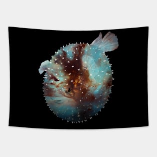 Galaxy Pufferfish Tapestry