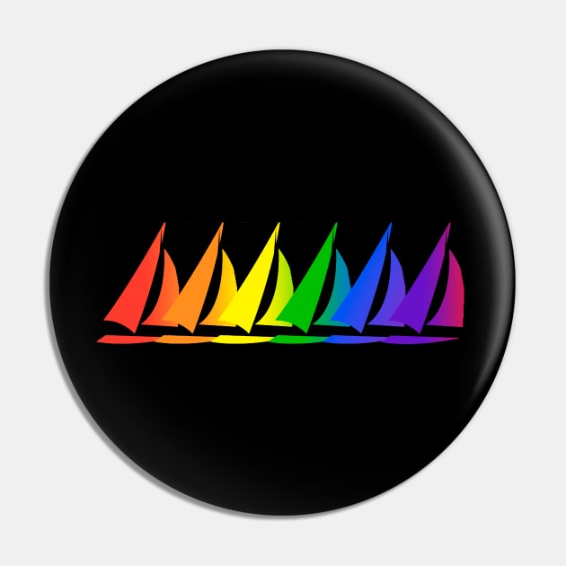 LGBT Sailor's Gay Pride Pin by Sailfaster Designs