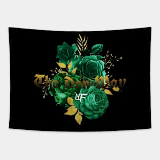 Don Way green flowers Tapestry