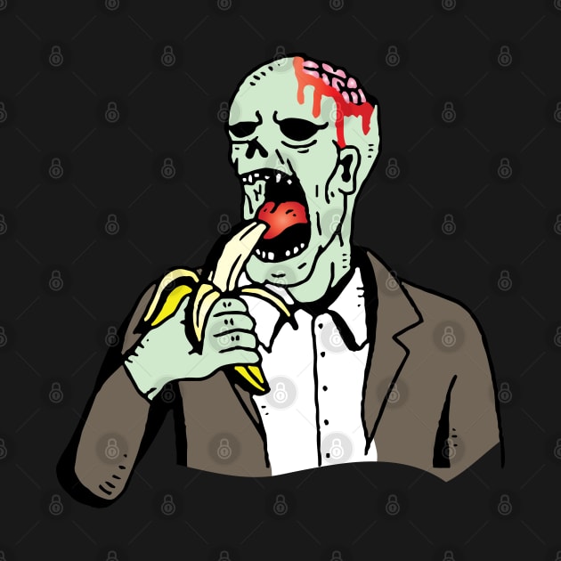 vegan zombie eating fruits and vegetables by lazykitty