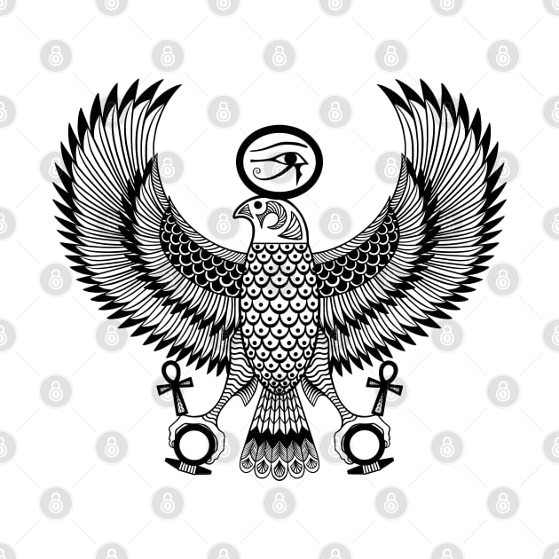 Ancient Egyptian God Horus as Royal Falcon by OccultOmaStore