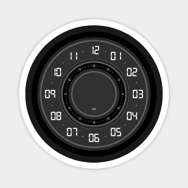 Analog-digital clock Magnet by ojovago