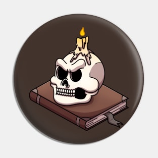 Still Life With Skull, Candle And Book Pin