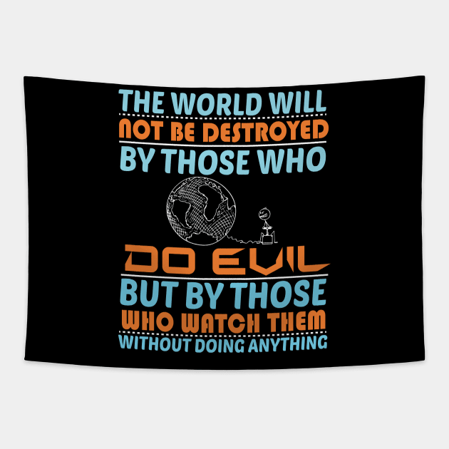 Earth Protection Climate Change Fridays For Future Slogan Tapestry by MrPink017