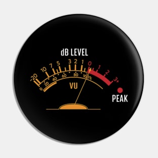 Volume VU Meter Vintage Audio Engineer Recording Studio Pin