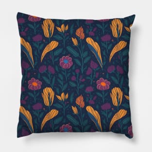 Scandinavian Summer Colorful Spring Flowers Pillow