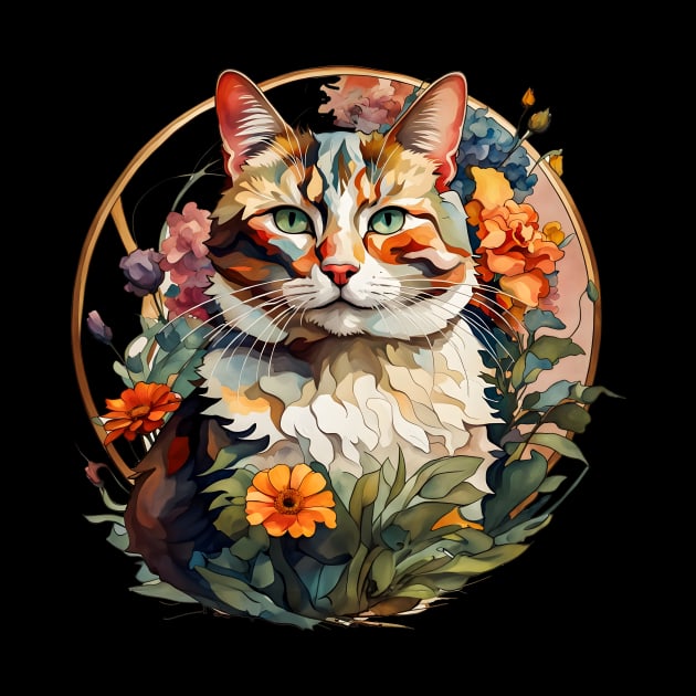 cat in art nouveau style by gelibolu