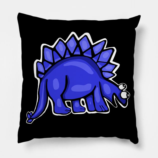 Blue Stegosaurus Pillow by wildjellybeans