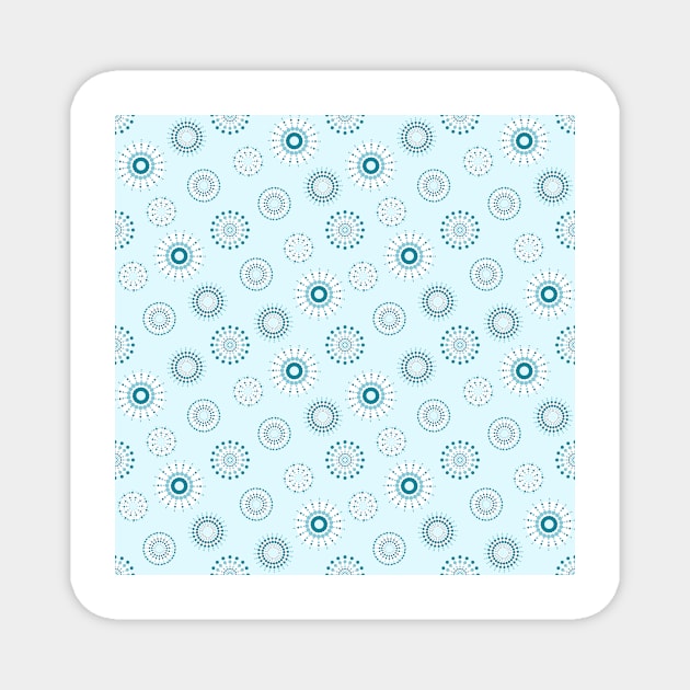 repeating abstract pattern of dotted circles delicate teal Magnet by Artpassion