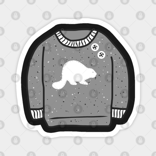 Cozy Beaver Sweater Magnet by faiiryliite