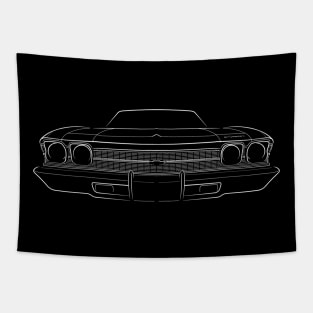 front/profile 1969 El Camino - stencil, white Tapestry