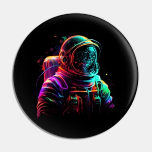 Outer Space Line Art Colorful Fun Spaceman Pin