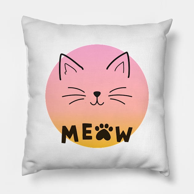 Meow cat Pillow by Silverwind