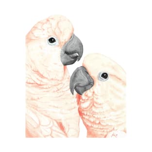 Moluccan cockatoos watercolor - parrot portrait painting T-Shirt