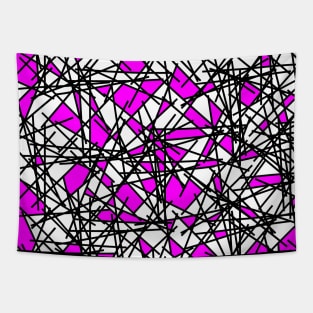 Pink 80s Memphis Shards Abstract Postmodern Scribble Art Pattern Tapestry