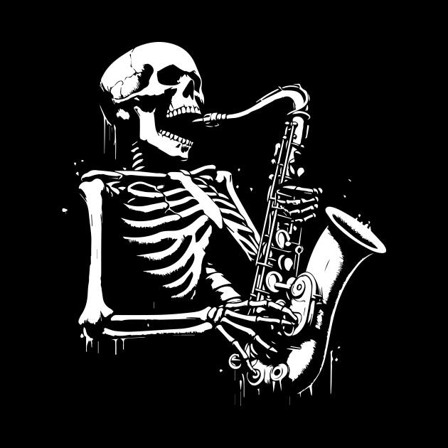 skeleton plays jazz music by lkn