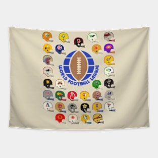 World Football League Defunct Team Helmets Tapestry