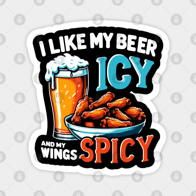 Beer Chicken WIngs Party Pub Crawl Bar Game Night Novelty Funny Beer Magnet by KsuAnn