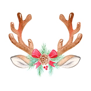 Watercolor Christmas antlers T-Shirt