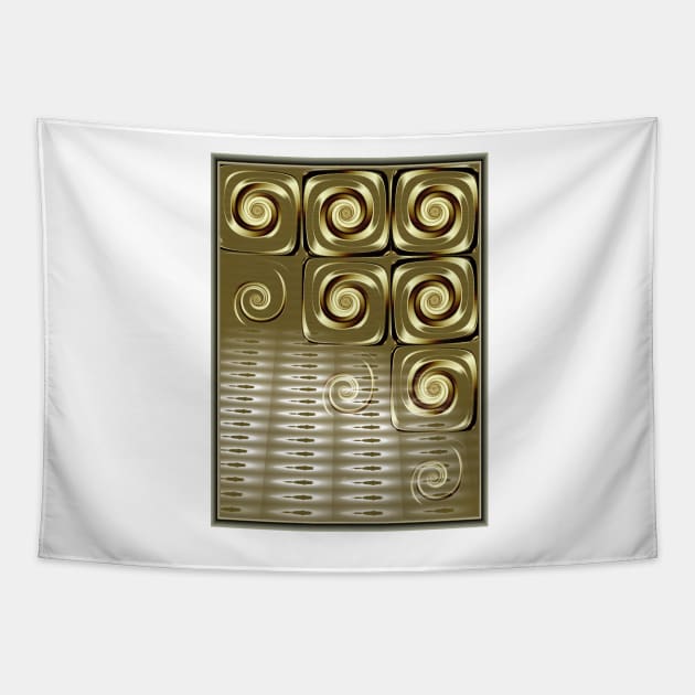 gold swirls abstract Tapestry by pinkal