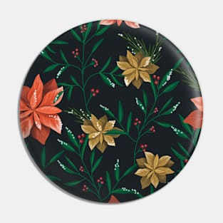 Black Christmas pattern Pin