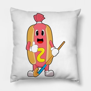 Hotdog Hockey Hockey stick Pillow