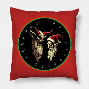 Krampus and St Nicholas Pillow