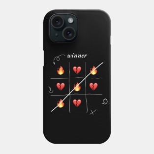 tic-tac-toe play | emoji broken hearts and fire Phone Case