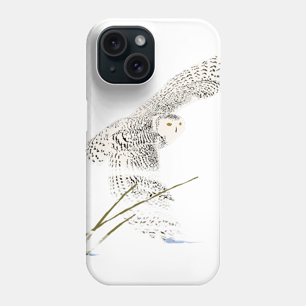 The snowy owl in flight Phone Case by RobertBretonArt