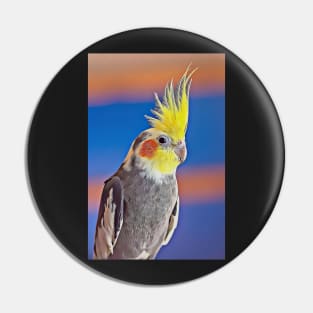 For The Love Of Cockatiels: Photo + Digital Art Pin