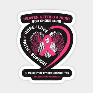 In Memory Of My Granddaughter Pink Breast Cancer Awareness Magnet