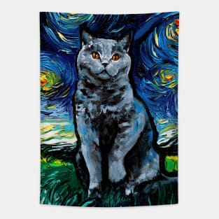 Blue British Shorthair Night Tapestry