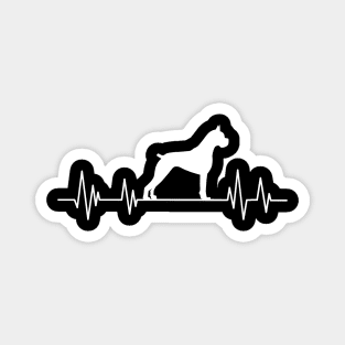 Boxer Heartbeat dog Heartbeat Boxer Silhouette Magnet