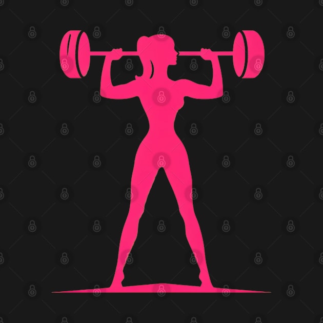 Fitness Barbell Silhouette by Retro Travel Design