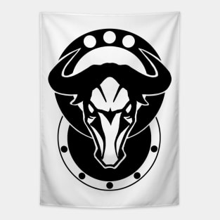 Bull Head - Original Logo Banner Sigil - Dark Design for Light Backgrounds Tapestry