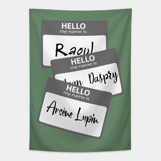 Arsène Lupin book name tag Tapestry by Bookishandgeeky