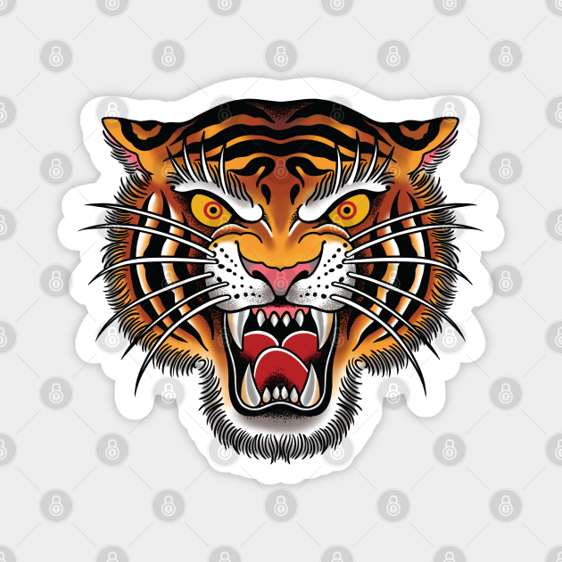 Tiger Head Tattoo Design - Tiger Tattoo Design - Magnet | TeePublic Tiger Head Tattoo Design - Tiger Tattoo Design - Magnet | TeePublic