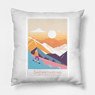 Alpine Adventure - Snowboarding in the Alps Poster Pillow