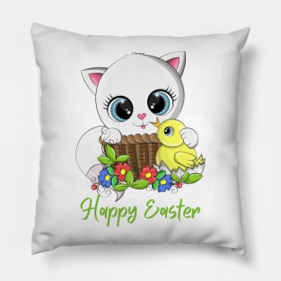 Cute Kitten HAPPY EASTER! Pillow