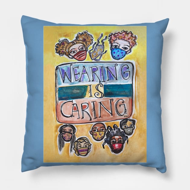 Wearing is Caring Pillow by BethanneHill