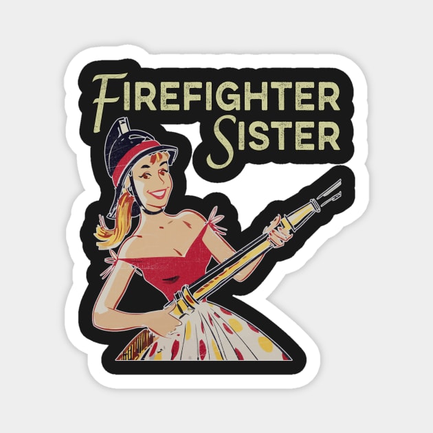 1950s Vintage Female Firefighter Sister Magnet by norules