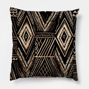 Mudcloth Abstract African Pattern Black Pillow