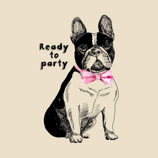 French bulldog in bow tie by VicaVeresk