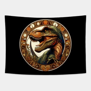 Tyrannosaurus Rex Art Nouveau Dinosaur Tapestry