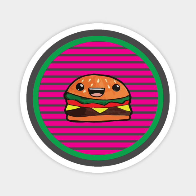 Cartoon Burger Summer Fun Magnet by spiralrewind