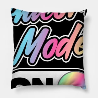 Unicorn Mode On Retro Colorful Gift Mom Party Pillow