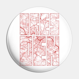 Dresden, Germany City Map Typography - Oriental Pin