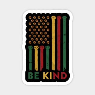 Juneteenth Bekind Sunfower American Flag Magnet