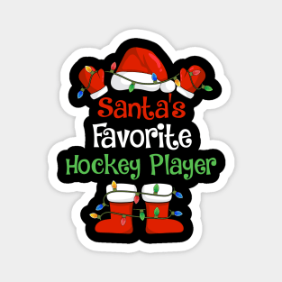 Santa's Favorite Hockey Player Funny Christmas Pajamas Magnet